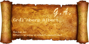 Grünberg Albert névjegykártya